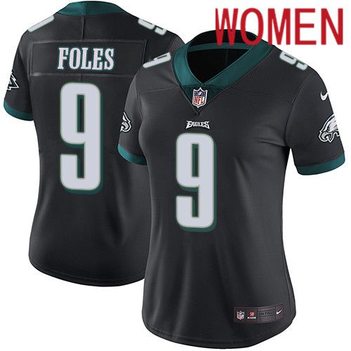 Women Philadelphia Eagles #9 Nick Foles Nike Black Vapor Limited NFL Jersey